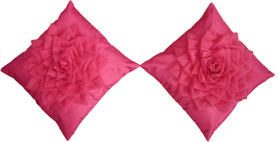 

HOME SHINE Floral Cushions Cover(Pack of 2, 40 cm*40 cm, Pink)