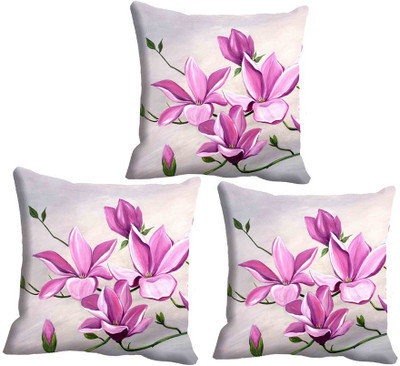 

IndiWeaves Printed Cushions Cover(Pack of 3, 30 cm*30 cm, Pink, White)