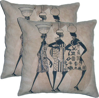 

ChicAntique Printed Cushions Cover(Pack of 2, 40 cm*40 cm, Beige)