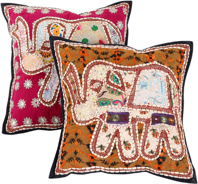 

Rajrang Animal Cushions Cover(Pack of 2, 41 cm*41 cm, Brown)