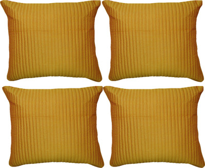 

HOME SHINE Striped Cushions Cover(Pack of 4, 40 cm*40 cm, Gold)