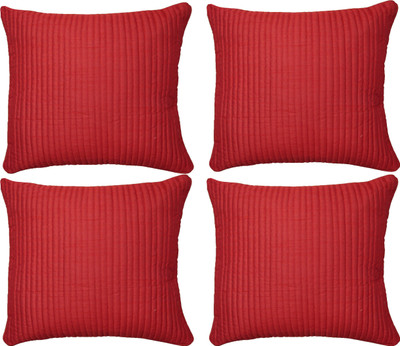 

HOME SHINE Striped Cushions Cover(Pack of 4, 40 cm*40 cm, Red)