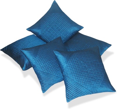 ZIKRAK EXIM Self Design Cushions Cover(Pack of 5, 40 cm*40 cm, Blue)