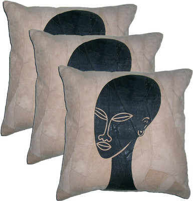 

ChicAntique Printed Cushions Cover(Pack of 3, 40 cm*40 cm, Beige)