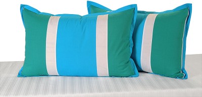 SWAYAM Cotton Pillows Cover(Pack of 2, 46 cm*71 cm, Green, Blue, Beige)