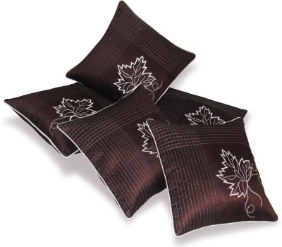 ZIKRAK EXIM Embroidered Cushions Cover(Pack of 5, 40 cm*40 cm, Brown)