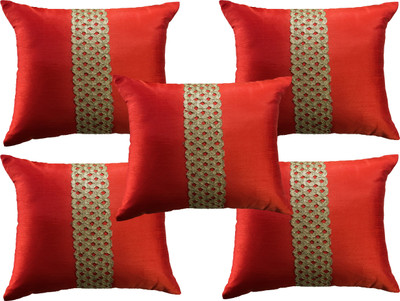 

HOME SHINE Striped Cushions Cover(Pack of 5, 40 cm*40 cm, Orange)