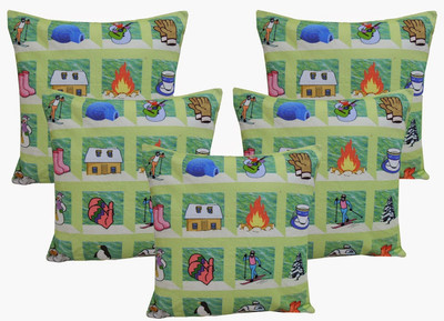 14% OFF on Dekor World Printed Cushions Cover(Pack of 5, 40 cm*40 cm, Multicolor)