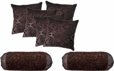 Belive-Me Floral Cushions & Bolsters Cover(Pack of 7, 40 cm*40 cm, Brown)