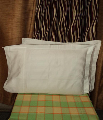

Amita Home Furnishing Striped Pillows Cover(Pack of 2, 48 cm*69 cm, White)