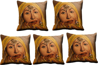 

IndiWeaves Printed Cushions Cover(Pack of 5, 30 cm*30 cm, Yellow)