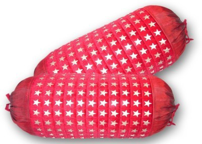 Nikunj Geometric Cushions Cover(Pack of 2, 40 cm*75 cm, Red, Gold), Gold;red