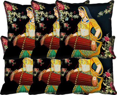 

IndiWeaves Printed Cushions Cover(Pack of 6, 40 cm*40 cm, Multicolor)