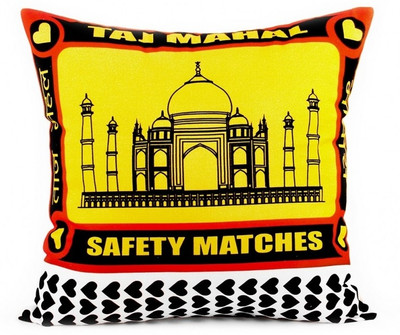 Happily Unmarried Text Print Cushions Cover(40 cm*40 cm, Black, Yellow)