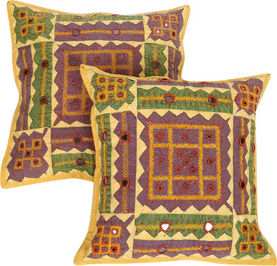 

Rajrang Geometric Cushions Cover(Pack of 2, 43 cm*43 cm, Yellow)