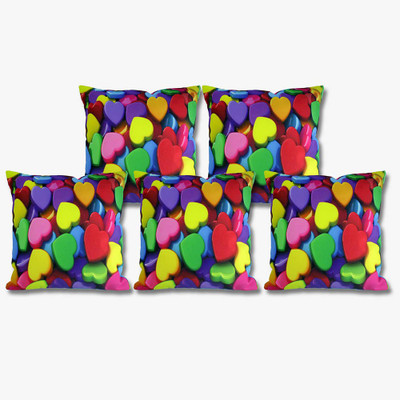Veer Creations Printed Cushions Cover(Pack of 5, 40 cm*40 cm, Multicolor)