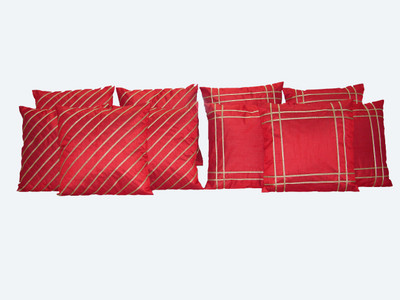 

HOME SHINE Geometric Cushions Cover(Pack of 10, 40 cm*40 cm, Red)