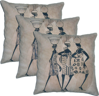

ChicAntique Printed Cushions Cover(Pack of 3, 40 cm*40 cm, Beige)