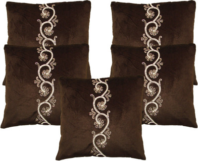 

HOME SHINE Embroidered Cushions Cover(Pack of 5, 40 cm*40 cm, Brown)