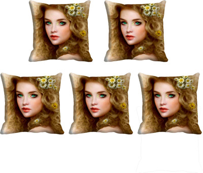 

IndiWeaves Printed Cushions Cover(Pack of 5, 40 cm*40 cm, Red)