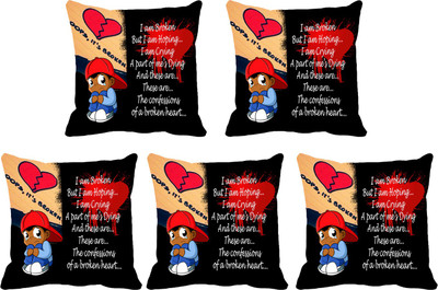 

IndiWeaves Printed Cushions Cover(Pack of 5, 30 cm*30 cm, Black, Red)