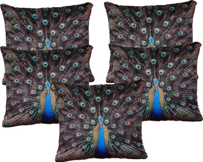 

HOME SHINE Abstract Cushions Cover(Pack of 5, 40 cm*40 cm, Brown)