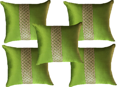 

HOME SHINE Striped Cushions Cover(Pack of 5, 40 cm*40 cm, Green)