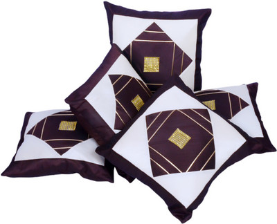 

Shine Villa Abstract Cushions Cover(Pack of 5, 40 cm*40 cm, Brown, White)
