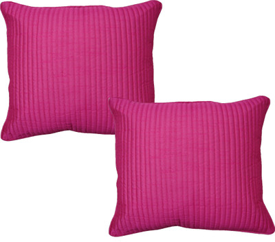 

HOME SHINE Striped Cushions Cover(Pack of 2, 40 cm*40 cm, Pink)