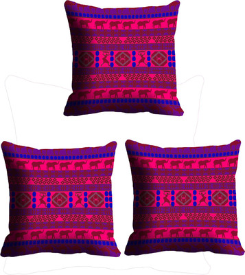 IndiWeaves Printed Cushions Cover(Pack of 3, 12 cm*12 cm, Red, Blue), Blue;red