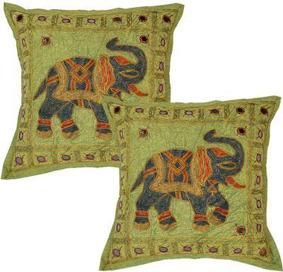 

Rajrang Abstract Cushions Cover(Pack of 2, 40 cm*40 cm, Green)