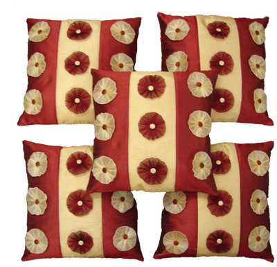 

HOME SHINE Floral Cushions Cover(Pack of 5, 40 cm*40 cm, Multicolor)