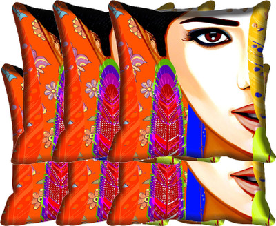 

IndiWeaves Printed Cushions Cover(Pack of 6, 30 cm*30 cm, Multicolor)