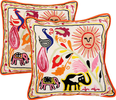 

Rajrang Animal Cushions Cover(Pack of 2, 41 cm*41 cm, White)