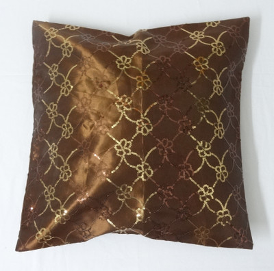 

Decorika Embroidered Cushions Cover(40 cm*40 cm, Brown)