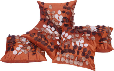 

Shine Villa Floral Cushions Cover(Pack of 5, 40 cm*40 cm, Orange)