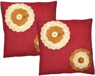 

Nikunj Embroidered Cushions Cover(Pack of 2, 40 cm, Red)