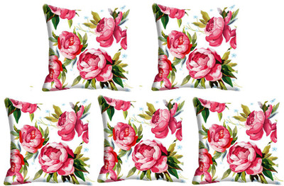 

IndiWeaves Printed Cushions Cover(Pack of 5, 30 cm*30 cm, White, Multicolor), Multicolor;white
