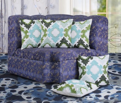 Dekor World Embroidered Cushions Cover(Pack of 5, 40 cm*40 cm, Blue)
