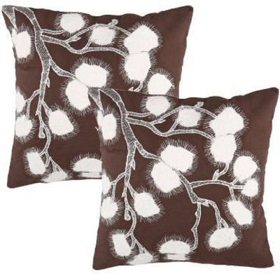 

Nikunj Embroidered Cushions Cover(Pack of 2, 40 cm, Brown, White)