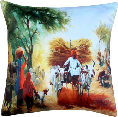 The Intellect Bazaar Printed Cushions Cover(40 cm*40 cm, Multicolor)