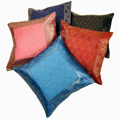 

Kaarigar Embroidered Cushions Cover(Pack of 5, 40.64 cm*40.64 cm, Multicolor)