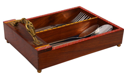 

Indikala Empty Cutlery Box Case(Brown, Multicoloured Holds 10 pieces)