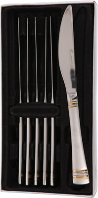 Mullich Reviera Gold Stainless Steel Table Knife Set(Pack of 6)
