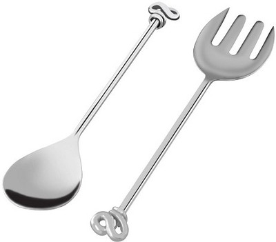 Sage Koncpt Double knot salad server set Stainless Steel Cutlery Set(Pack of 2) Sage Koncpt Double knot salad server set Stainless Steel Cutlery Set(Pack of 2)