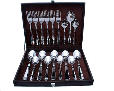 Shapes Cosmic18 pcs stainless set cutlery set [Content : 6 pcs Dinner Spoon, 6 pcs Dinner fork & 6 pcs Tea spoon ] Stainless Steel Cutlery Set(Pack of 18)