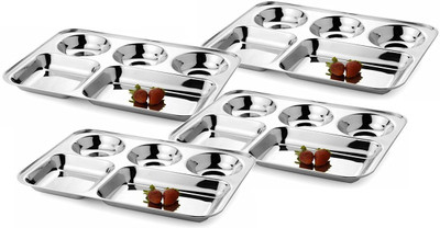 

Radha Govind Steel 5 in 1 Five Compartment Divided Dinner 4 Plates Stainless Steel Cutlery Set(Pack of 4)