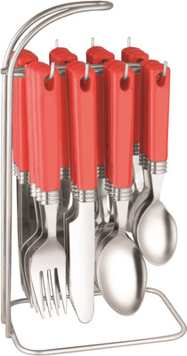 

Aviva Nobita-Red Stainless Steel, Plastic Cutlery Set(Pack of 24)