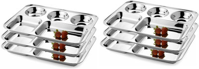 

Radha Govind Steel 5 in 1 Five Compartment Divided Dinner six Plates Stainless Steel Cutlery Set(Pack of 6)