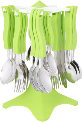 APEX Best Quality Green Stainless Steel Cutlery Set(Pack of 24)